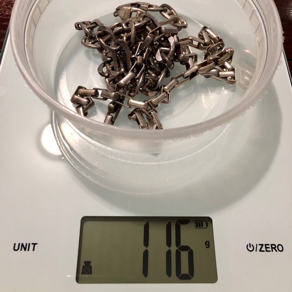 Solid Sterling Silver Rectangular Cable Chain 20" - image 3